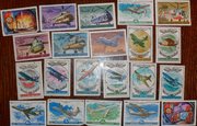 Коллекция почтовых марок СССР на тему авиации (21 шт)